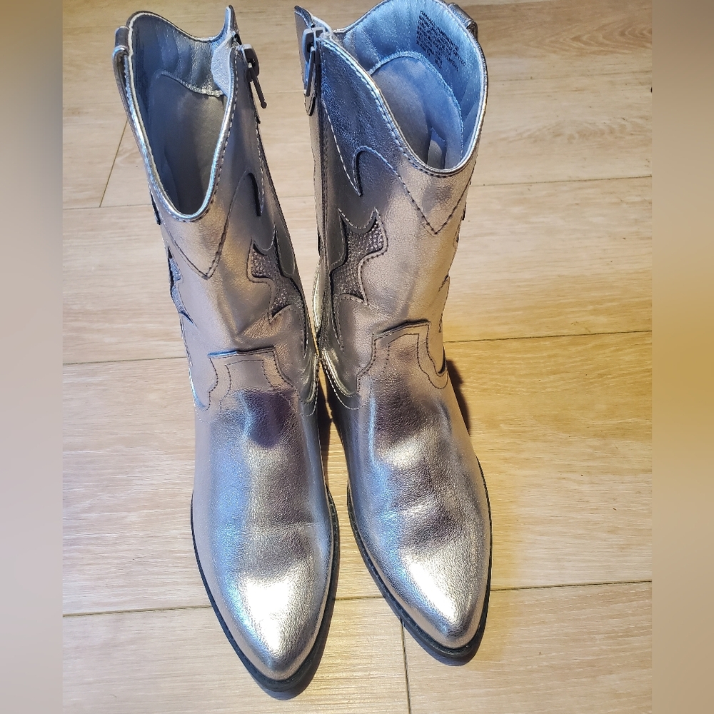 Silver Western Cowboy Boots